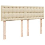 vidaXL Sommier à lattes de lit avec matelas Crème 140x200 cm Tissu