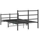 vidaXL Cadre de lit métal avec tête de lit/pied de lit noir 120x190 cm