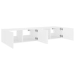 vidaXL Meubles TV muraux avec lumières LED 2 Pièces blanc 80x35x31 cm