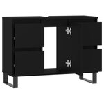 vidaXL Armoire de salle de bain noir 80x33x60 cm bois d'ingénierie