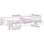 vidaXL Cadre de Lit de Rangement Bois Ancien 120x190 cm Bois d'Ingénierie