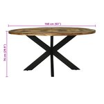vidaXL Table de salle à manger ronde Ø160x76 cm Bois massif d'acacia