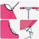 vidaXL Chaises Longues Pliantes 2 Pièces avec Auvent Rose Tissu Oxford 600D