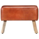vidaXL Banc saut de cheval 58 cm marron cuir véritable et manguier