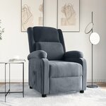 vidaXL Fauteuil inclinable Gris foncé Velours