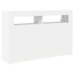 vidaXL Buffet Blanc Blanc Bois d'ingénierie 116 x 30 x 75 cm Moderne