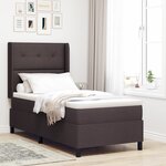 Lit à sommier tapissier avec matelas et LED Marron foncé 90x200 cm Tissu