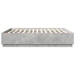 vidaXL Cadre de lit avec lumières LED gris béton 180x200 cm