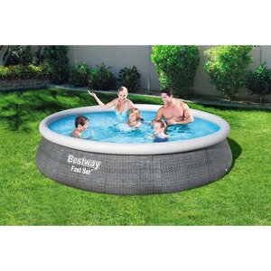 Bestway piscine hors sol fast set™ - 396 x 84 cm - gris