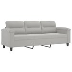 vidaXL Ensemble de canapés 2 Pièces coussins Gris clair Tissu microfibre