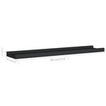 vidaXL Étagères à rebord pour cadre photo 2 Pièces Noir 60x9x3 cm MDF