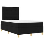 vidaXL Lit à ressorts avec matelas noir 120x200 cm en tissu