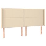 vidaXL Sommier à lattes de lit matelas et LED Crème 180x200 cm Tissu