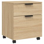 vidaXL Classeur mobile avec roues Chêne sonoma 45x38x54 cm