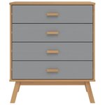 vidaXL Armoire à tiroirs OLDEN gris et marron bois de pin solide