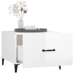 vidaXL Tables basses avec pieds métal 2 Pièces Blanc brillant 50x50x40 cm