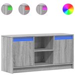 vidaXL Meuble TV avec LED sonoma gris 100x34x50 cm bois d'ingénierie