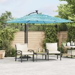 vidaXL Parasol de jardin avec mât en acier bleu 269x269x235 cm