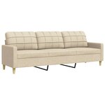 vidaXL Canapé à 3 places Crème 210 cm Tissu