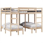 vidaXL Lit superposé triple 140x200/70x140 cm bois de pin massif