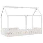 vidaXL Cadre de lit d'enfants forme de maison 90x190cm bois massif pin