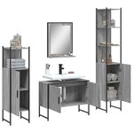 vidaXL Ensemble d'armoires de salle de bain 4 Pièces sonoma gris