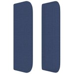 vidaXL Tête de lit avec oreilles Bleu 93x16x78/88 cm Tissu