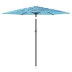 vidaXL Parasol de jardin avec mât en acier bleu 223x223x213 cm