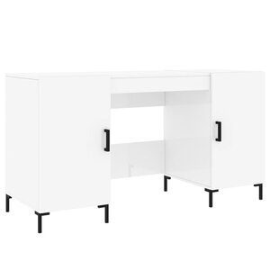 vidaXL Bureau Blanc brillant 140x50x75 cm Bois d'ingénierie