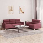 vidaXL Ensemble de canapés 2 Pièces avec coussins Rouge bordeaux Tissu
