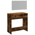 vidaXL Coiffeuse avec miroir chêne fumé 80x39x80 cm