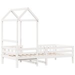 vidaXL Cadre de lit avec toit blanc 90x190 cm bois massif de pin