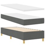 vidaXL Lit À Ressorts avec Matelas Gris Foncé 80x200 cm Tissu