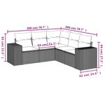 vidaXL Salon de jardin 5 Pièces avec coussins noir résine tressée