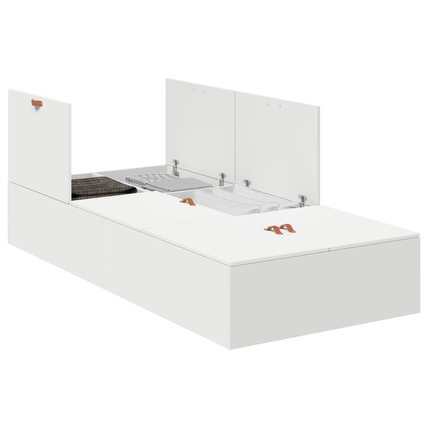 Cadre de lit de rangement vidaXL Blanc 100x200 cm