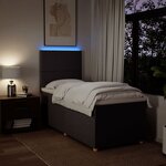 vidaXL Sommier à lattes de lit avec matelas Marron foncé 90x200 cm