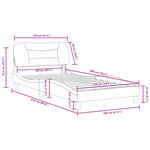 vidaXL Cadre de lit sans matelas noir 100x200 cm tissu