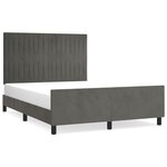 vidaXL Cadre de lit avec tête de lit Gris foncé 140x190 cm Velours