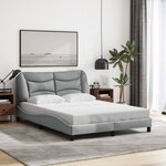 vidaXL Cadre de lit avec LED sans matelas gris clair 120x200 cm tissu