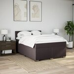vidaXL Sommier à lattes de lit avec matelas Marron foncé 140x200 cm