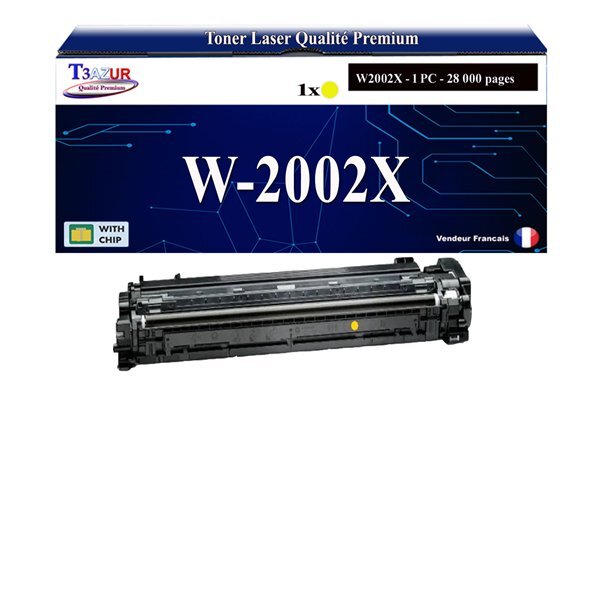 T3AZUR - Toner compatible avec HP Color LaserJet Enterprise M751dn remplace HP W2002X / W2002A (HP 658X/658A)- Jaune