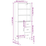 vidaXL Buffet haut Blanc 69 5x34x180 cm Bois d'ingénierie