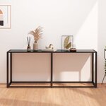 vidaXL Table console Noir 180x35x75 5 cm Verre trempé