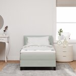 Lit à ressort avec matelas vidaXL Gris clair 90x200 cm Velours