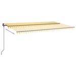 vidaXL Auvent manuel rétractable avec LED 6x3 m Jaune et blanc