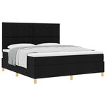 vidaXL Lit à ressorts avec matelas noir super king tissu