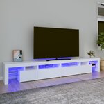 vidaXL Meuble TV avec lumières LED Blanc 260x36 5x40 cm
