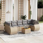 vidaXL Salon de jardin avec coussins 8 Pièces beige résine tressée