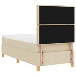 vidaXL Lit à ressorts avec matelas crème 100x200 cm en tissu
