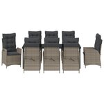 vidaXL Ensemble de salle à manger de jardin 9 pièces avec coussins Gris Poly Rattan